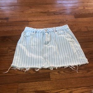 jean skirt with stripes